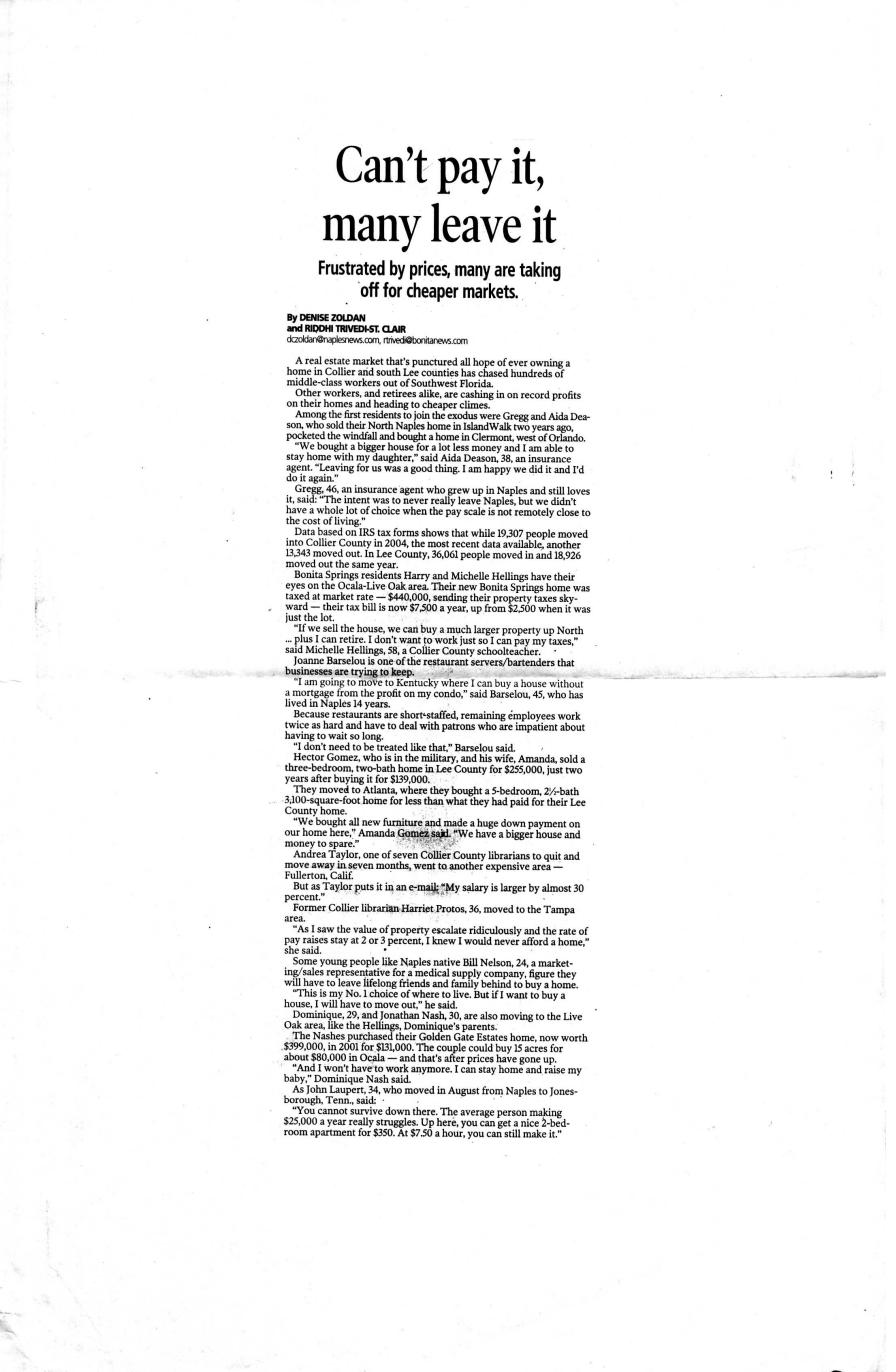 Scanned original clip of Can't Pay It, Many Leave It