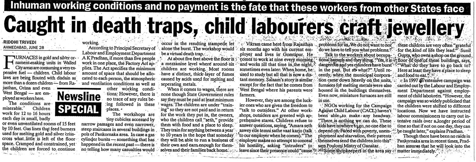 Scanned original clip of Caught in Death Traps, Child Labourers Craft Jewellery