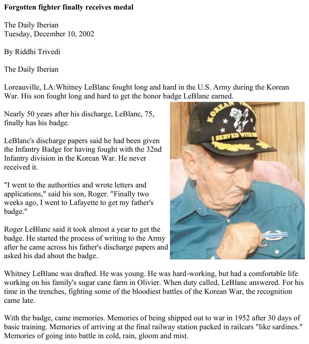 Scanned original clip of Forgotten Fighter Finally Receives Medal