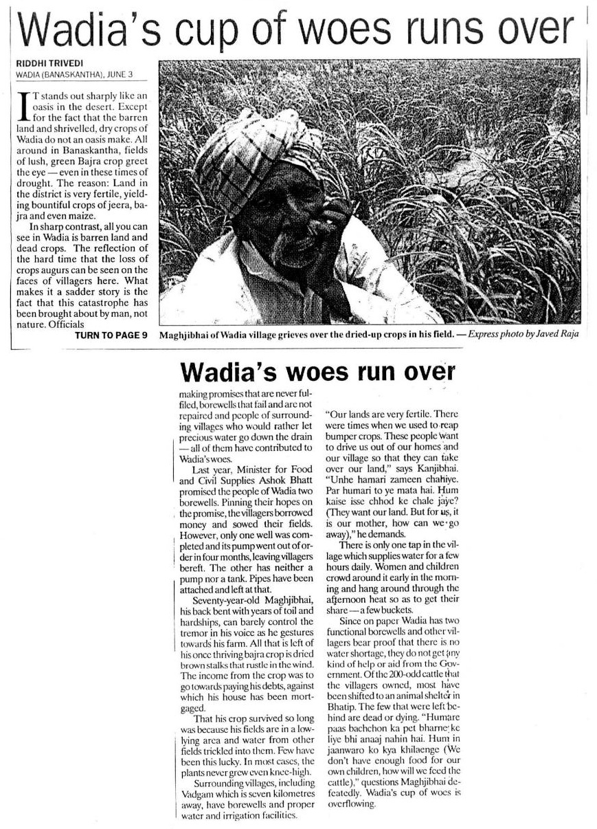 Scanned original clip of Wadia's Woes Run Over